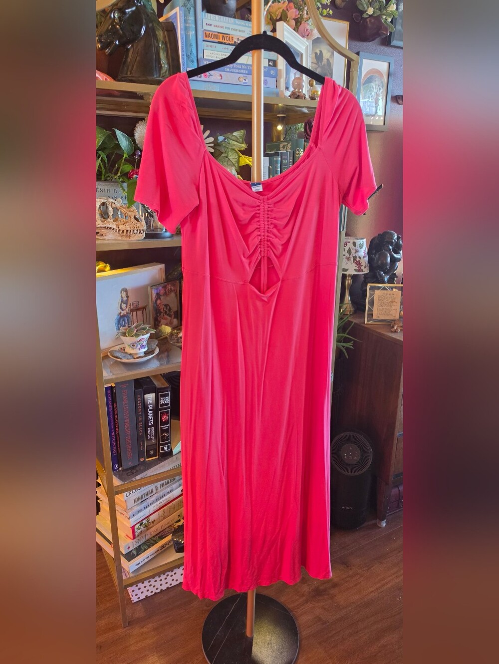 Old Navy Pink Ruched-Front Maxi Dress